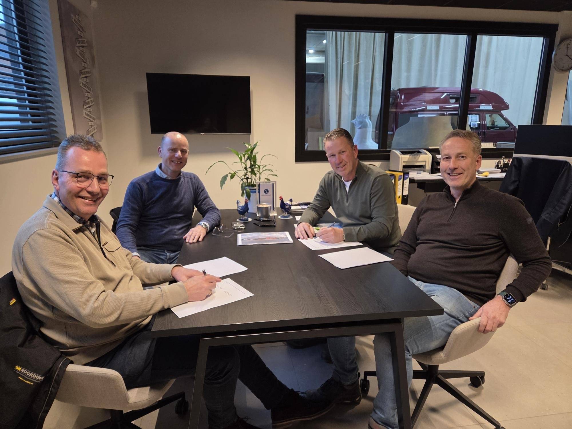 V.l.n.r.:Bert Roordink, Alex van Beek, Gerbrand van Ginkel en Erik van Ginkel